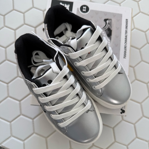 Disney Mickey Mouse Silver and Black Kids Sneakers - Picture 5 of 7